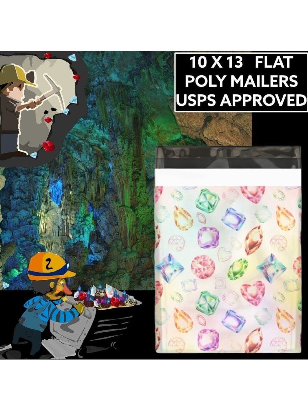 25 10X13 Poly Mailers Gems & Jewels PRICE IS FIRM - Picture 11 of 13